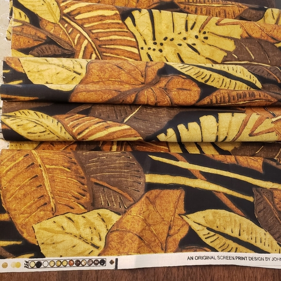 Black & Neutral Leaves Home Decor Cut Fabric 100% Cotton - Picture 4 of 6